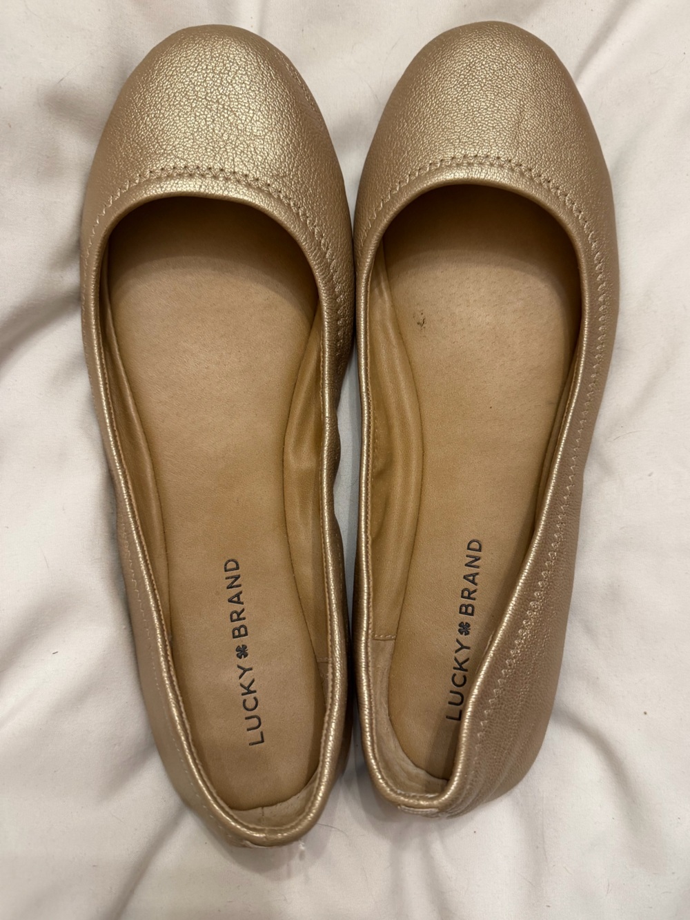 Lucky Brand Metallic Gold Ballet Flats